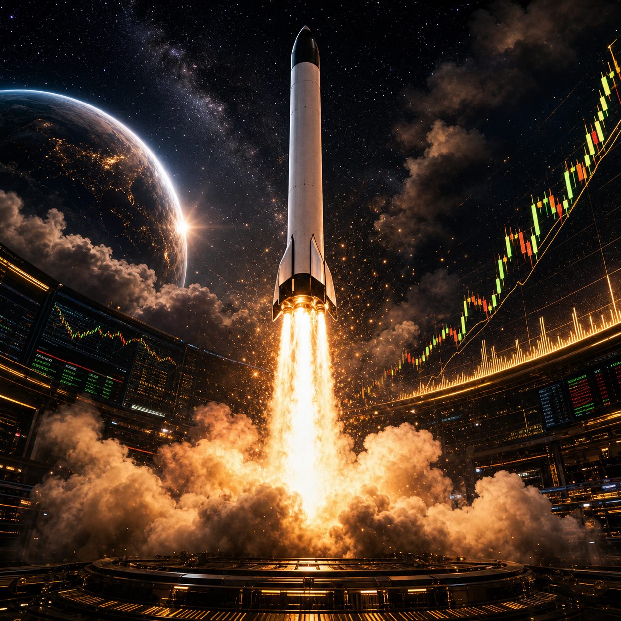 Rocket launching from a market platform