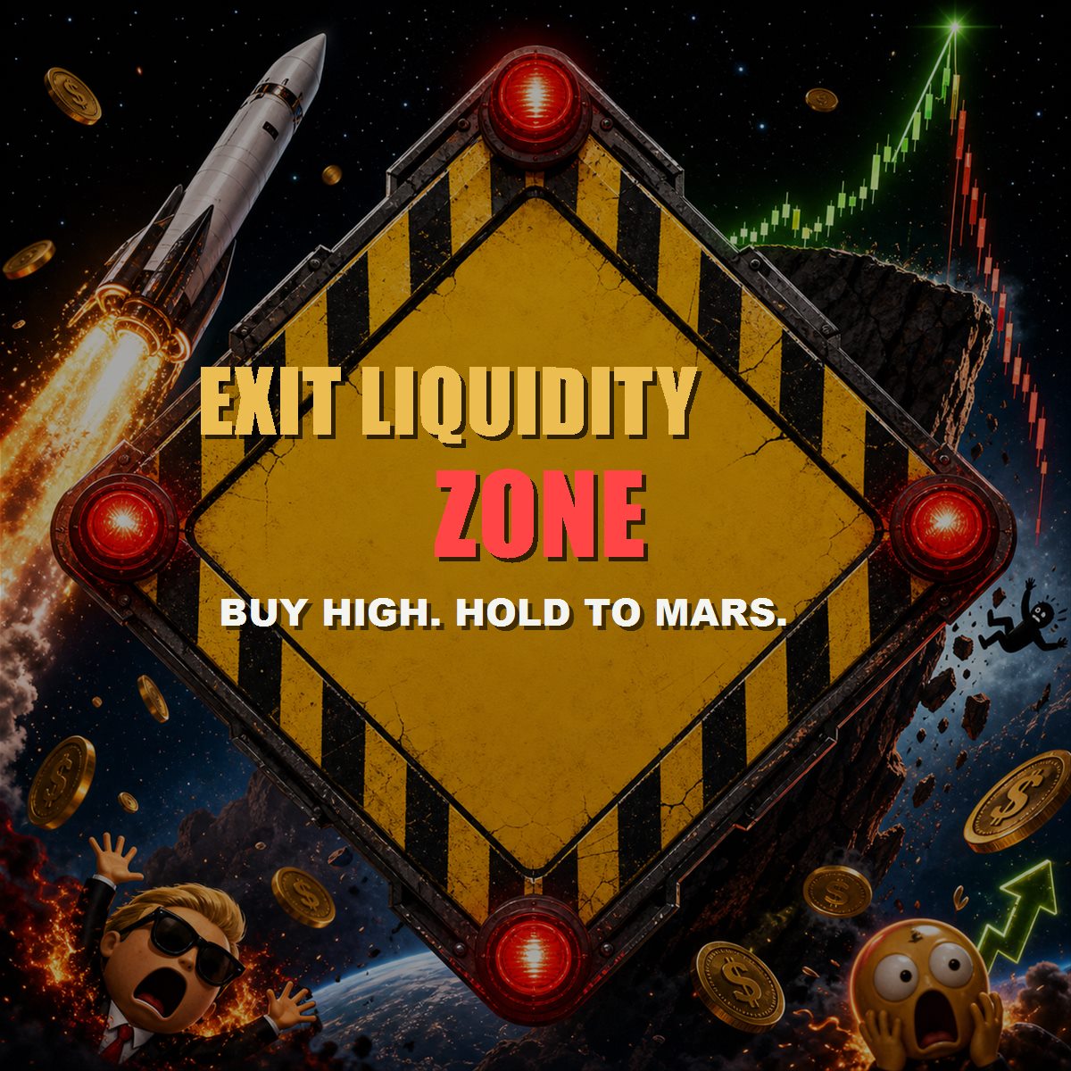 Exit Liquidity Zone warning sticker